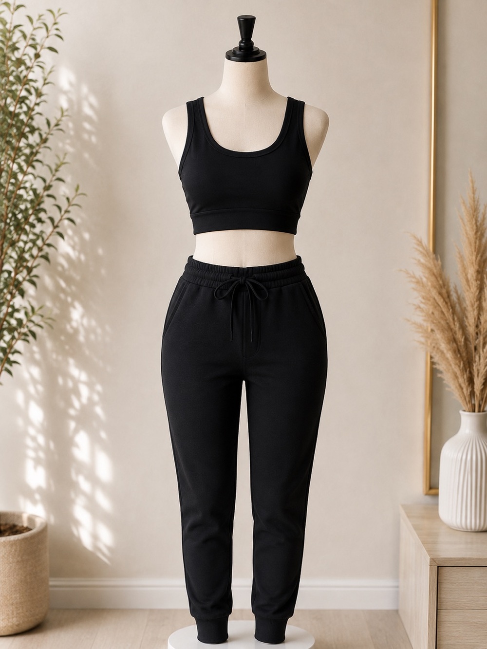Cropped Tank Top & Joggers Set